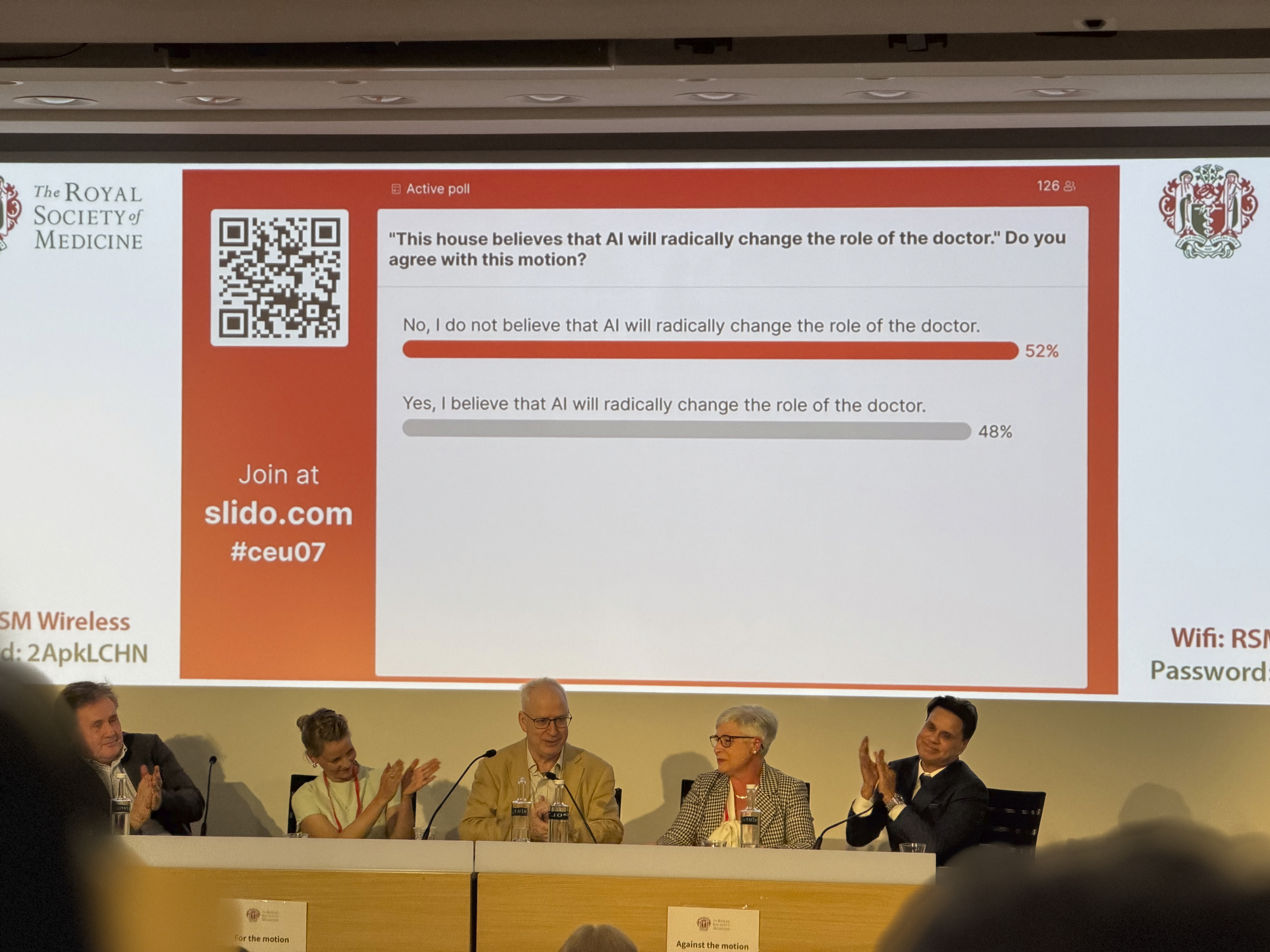 The final audience vote — a dramatic 27-point swing against the motion.